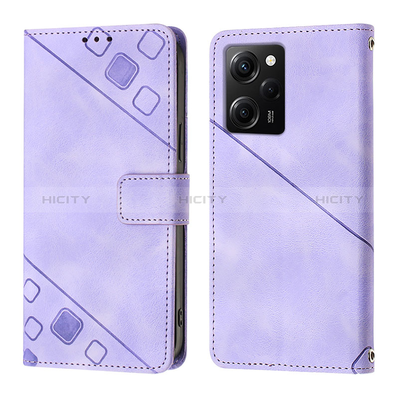 Coque Portefeuille Livre Cuir Etui Clapet YB3 pour Xiaomi Poco X5 Pro 5G Violet Plus