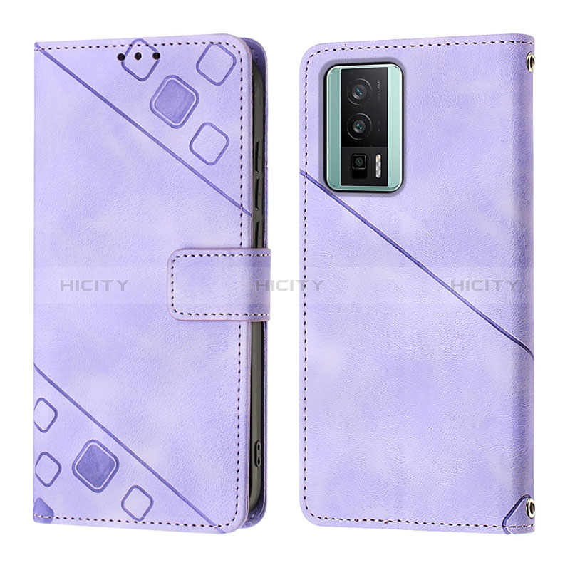 Coque Portefeuille Livre Cuir Etui Clapet YB3 pour Xiaomi Redmi K60 5G Violet Plus