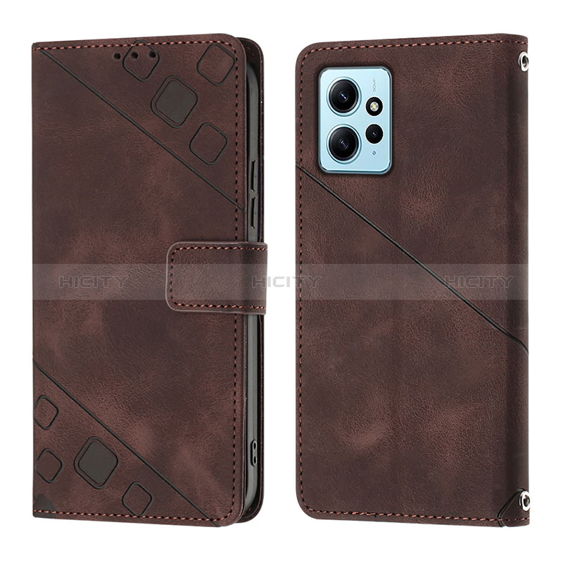 Coque Portefeuille Livre Cuir Etui Clapet YB3 pour Xiaomi Redmi Note 12 4G Marron Plus