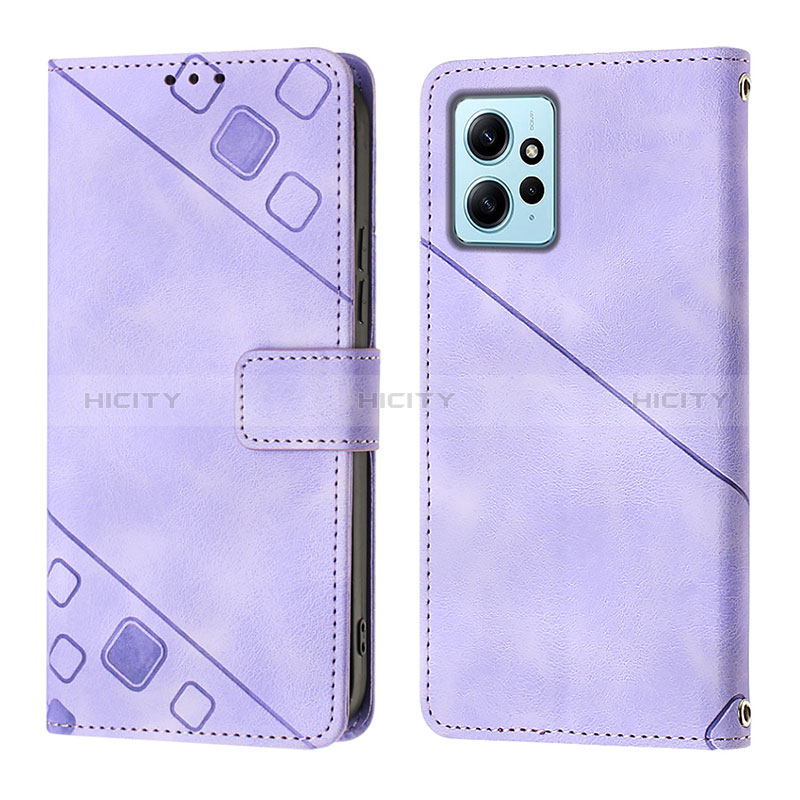 Coque Portefeuille Livre Cuir Etui Clapet YB3 pour Xiaomi Redmi Note 12 4G Violet Plus