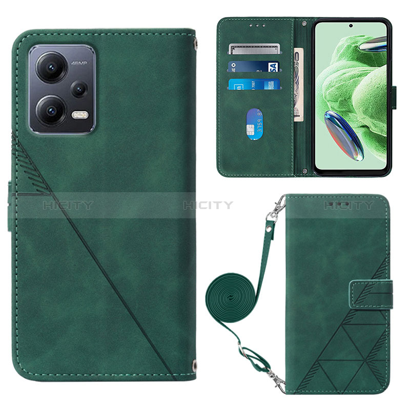 Coque Portefeuille Livre Cuir Etui Clapet YB3 pour Xiaomi Redmi Note 12 5G Vert Plus