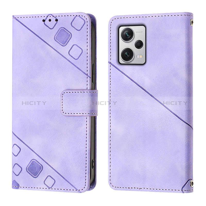 Coque Portefeuille Livre Cuir Etui Clapet YB3 pour Xiaomi Redmi Note 12 Pro+ Plus 5G Violet Plus