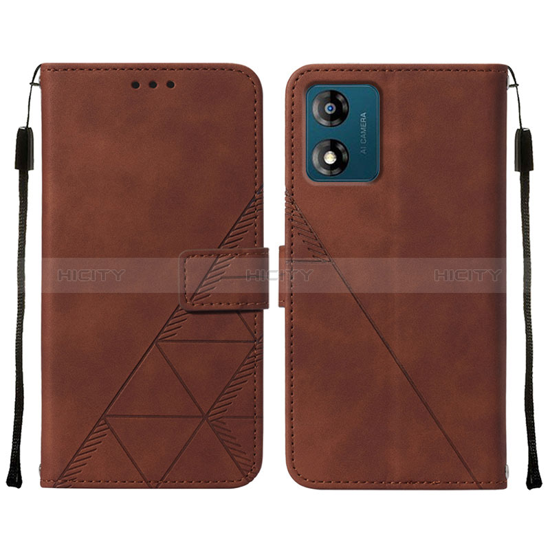 Coque Portefeuille Livre Cuir Etui Clapet YB4 pour Motorola Moto E13 Marron Plus