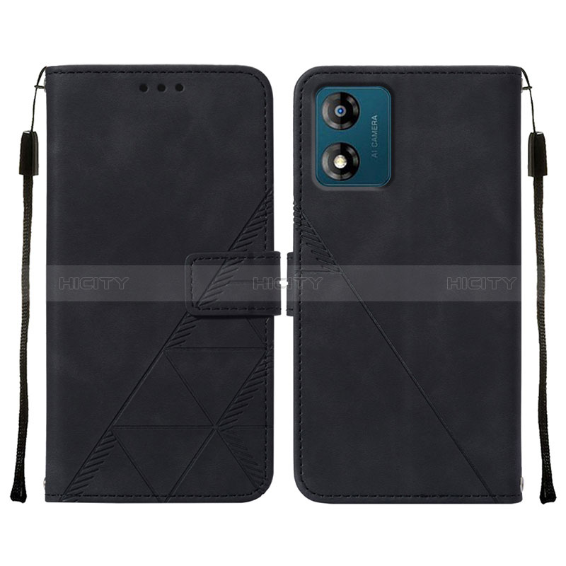 Coque Portefeuille Livre Cuir Etui Clapet YB4 pour Motorola Moto E13 Noir Plus