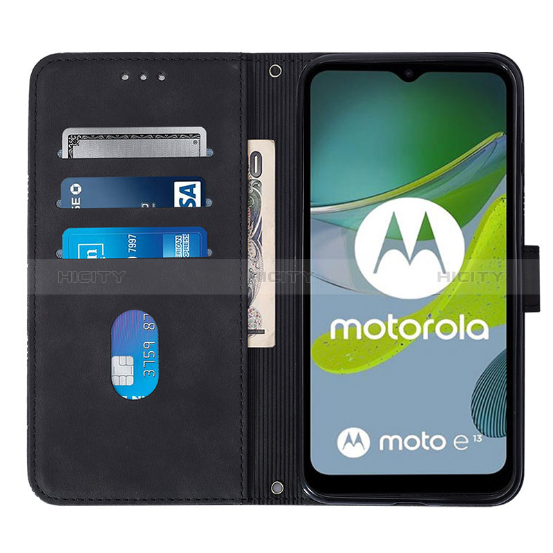 Coque Portefeuille Livre Cuir Etui Clapet YB4 pour Motorola Moto E13 Plus