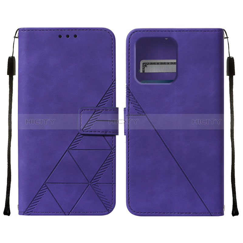 Coque Portefeuille Livre Cuir Etui Clapet YB4 pour Motorola Moto Edge 40 Pro 5G Violet Plus