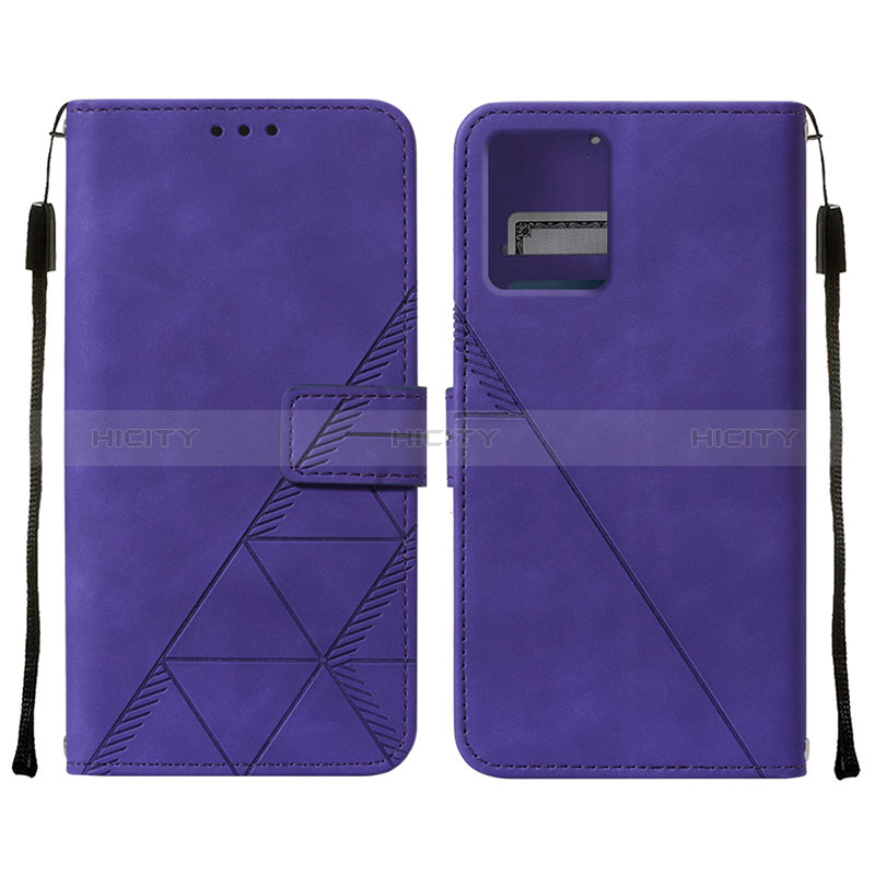 Coque Portefeuille Livre Cuir Etui Clapet YB4 pour Motorola Moto G 5G (2023) Violet Plus