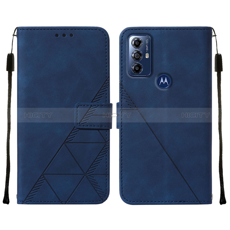 Coque Portefeuille Livre Cuir Etui Clapet YB4 pour Motorola Moto G Play (2023) Bleu Plus