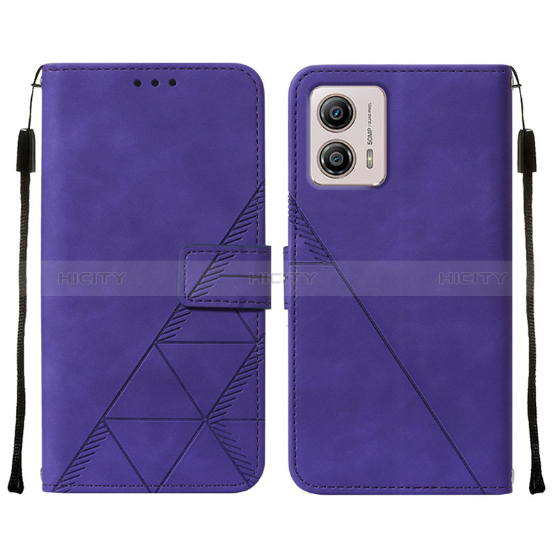 Coque Portefeuille Livre Cuir Etui Clapet YB4 pour Motorola Moto G53 5G Violet Plus