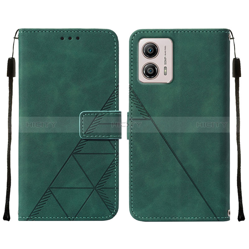 Coque Portefeuille Livre Cuir Etui Clapet YB4 pour Motorola Moto G53j 5G Vert Plus