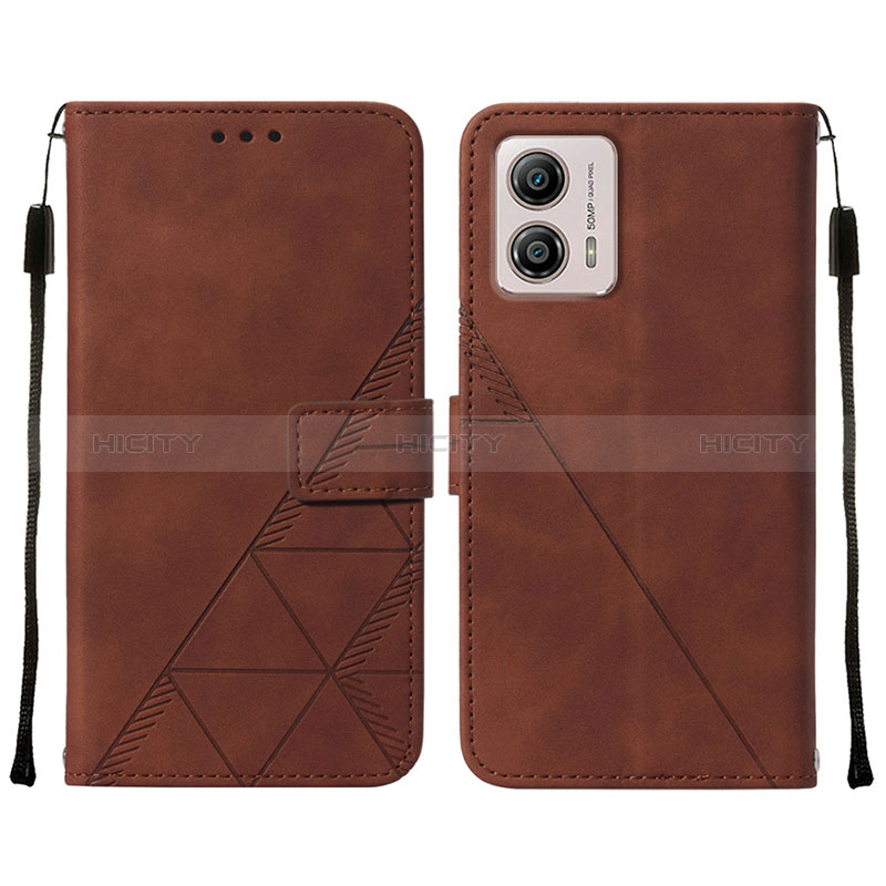 Coque Portefeuille Livre Cuir Etui Clapet YB4 pour Motorola Moto G53y 5G Marron Plus