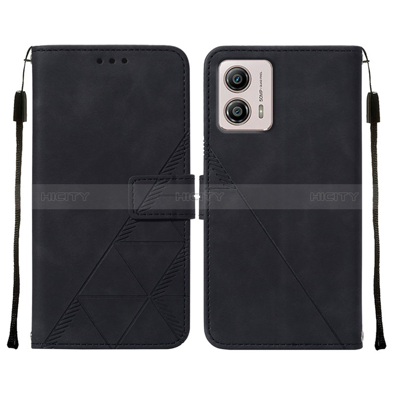 Coque Portefeuille Livre Cuir Etui Clapet YB4 pour Motorola Moto G53y 5G Noir Plus