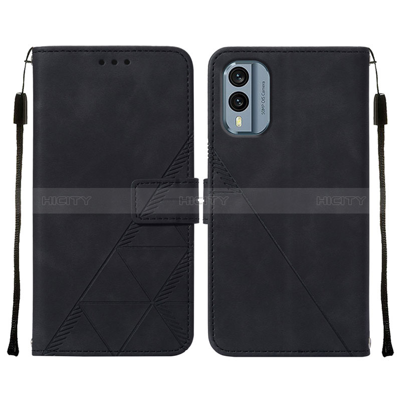 Coque Portefeuille Livre Cuir Etui Clapet YB4 pour Nokia X30 5G Noir Plus