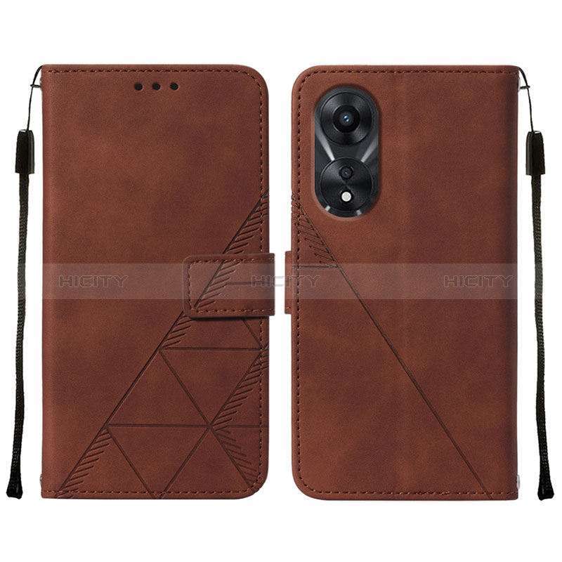 Coque Portefeuille Livre Cuir Etui Clapet YB4 pour Oppo A58 5G Marron Plus