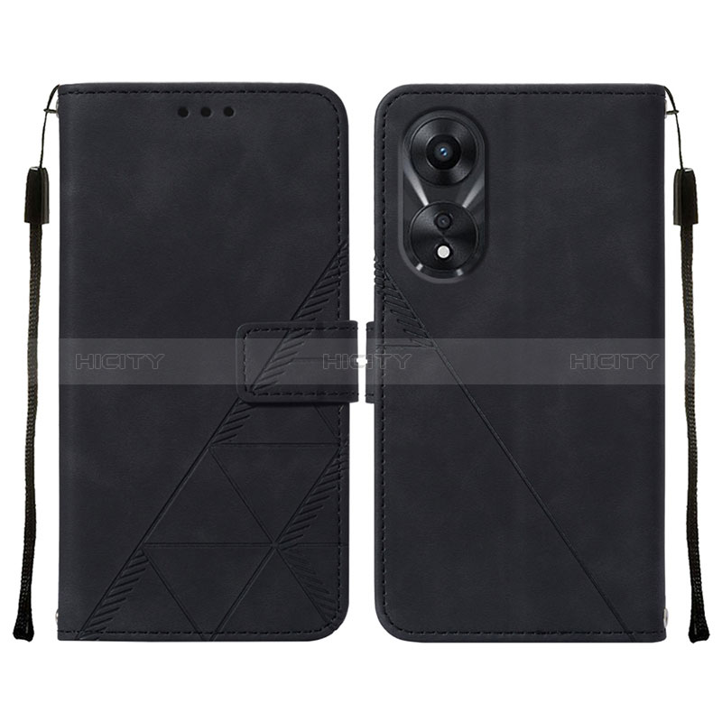 Coque Portefeuille Livre Cuir Etui Clapet YB4 pour Oppo A58 5G Noir Plus