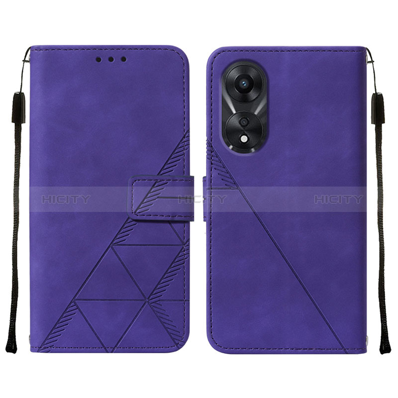 Coque Portefeuille Livre Cuir Etui Clapet YB4 pour Oppo A78 5G Violet Plus