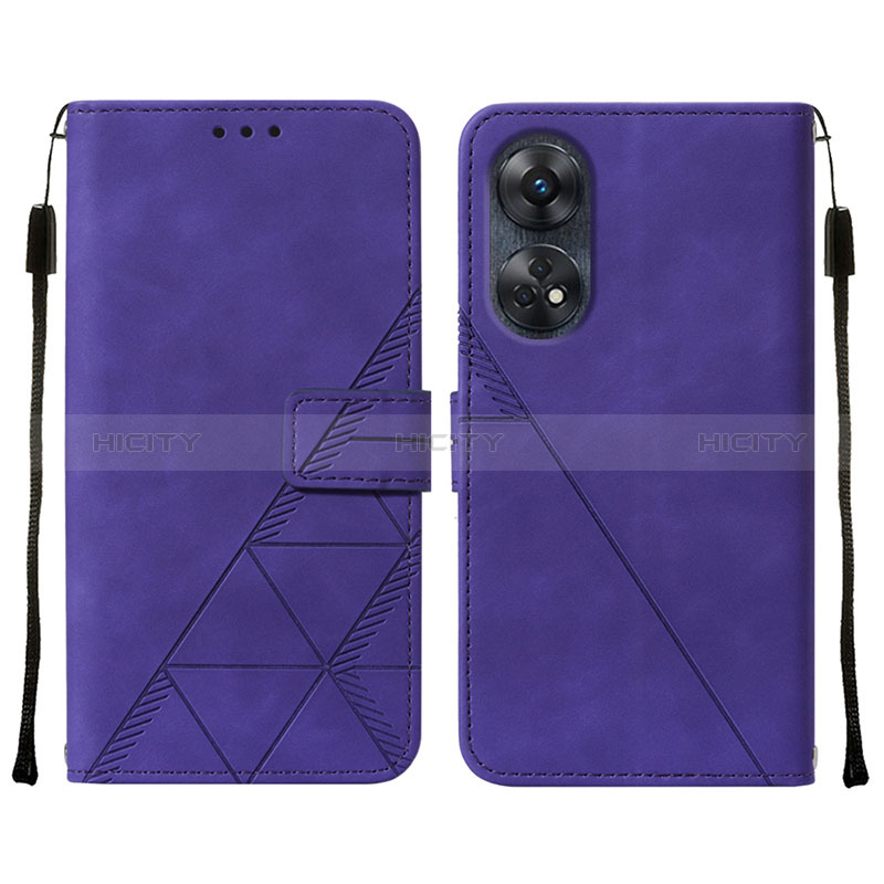 Coque Portefeuille Livre Cuir Etui Clapet YB4 pour Oppo Reno8 T 4G Violet Plus