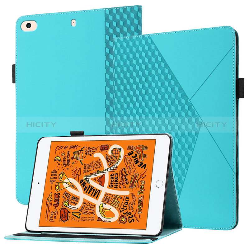 Coque Portefeuille Livre Cuir Etui Clapet YX1 pour Apple iPad Mini 4 Bleu Clair Plus