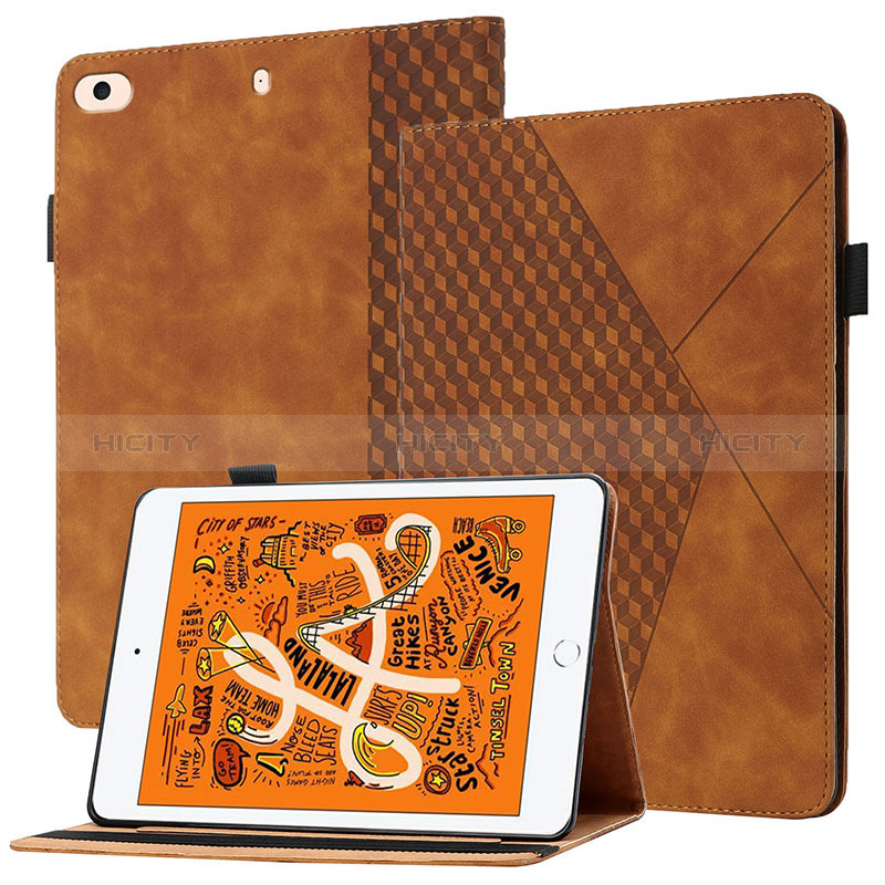 Coque Portefeuille Livre Cuir Etui Clapet YX1 pour Apple iPad Mini 4 Marron Plus