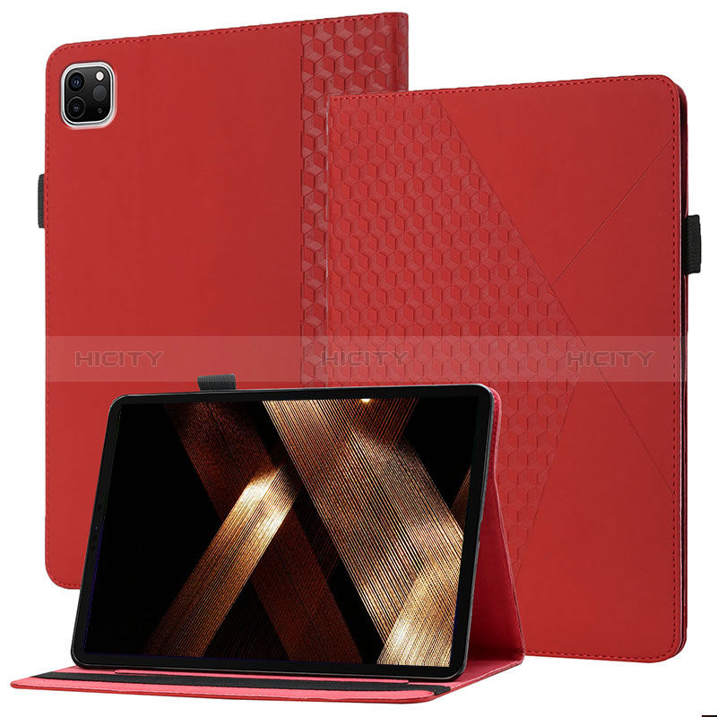 Coque Portefeuille Livre Cuir Etui Clapet YX1 pour Apple iPad Pro 11 (2022) Rouge Plus