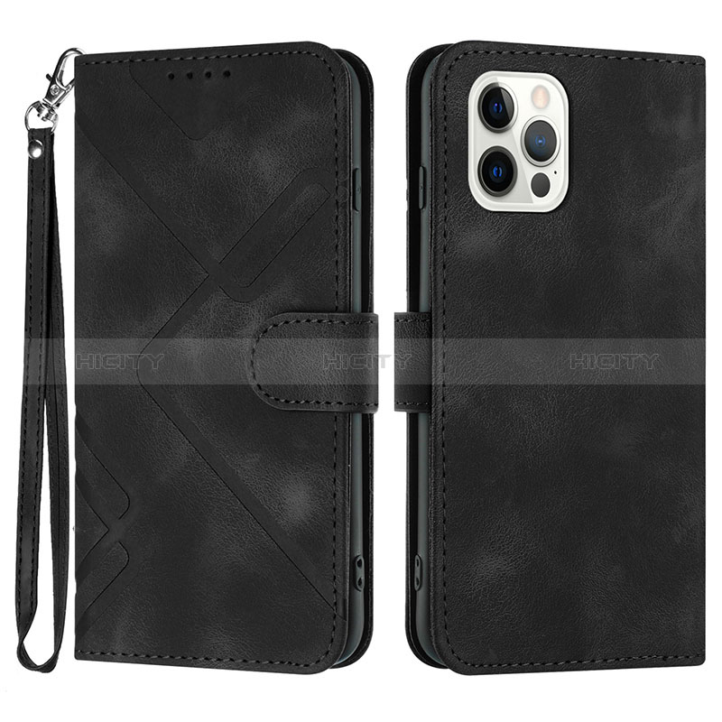 Coque Portefeuille Livre Cuir Etui Clapet YX1 pour Apple iPhone 13 Pro Max Noir Plus