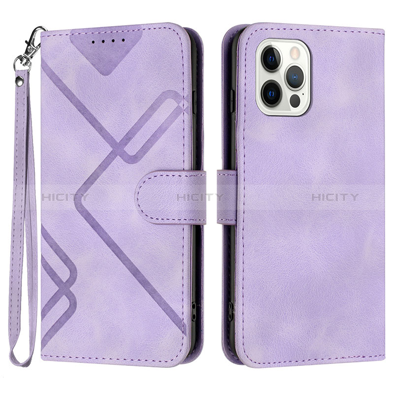 Coque Portefeuille Livre Cuir Etui Clapet YX1 pour Apple iPhone 13 Pro Max Violet Clair Plus