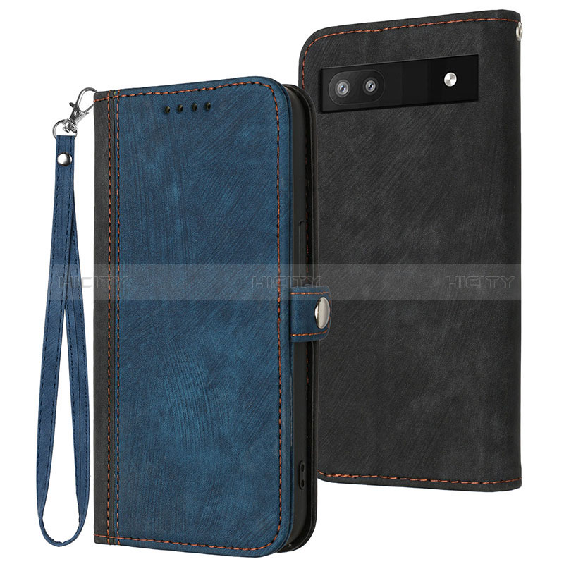 Coque Portefeuille Livre Cuir Etui Clapet YX1 pour Google Pixel 6a 5G Bleu Plus