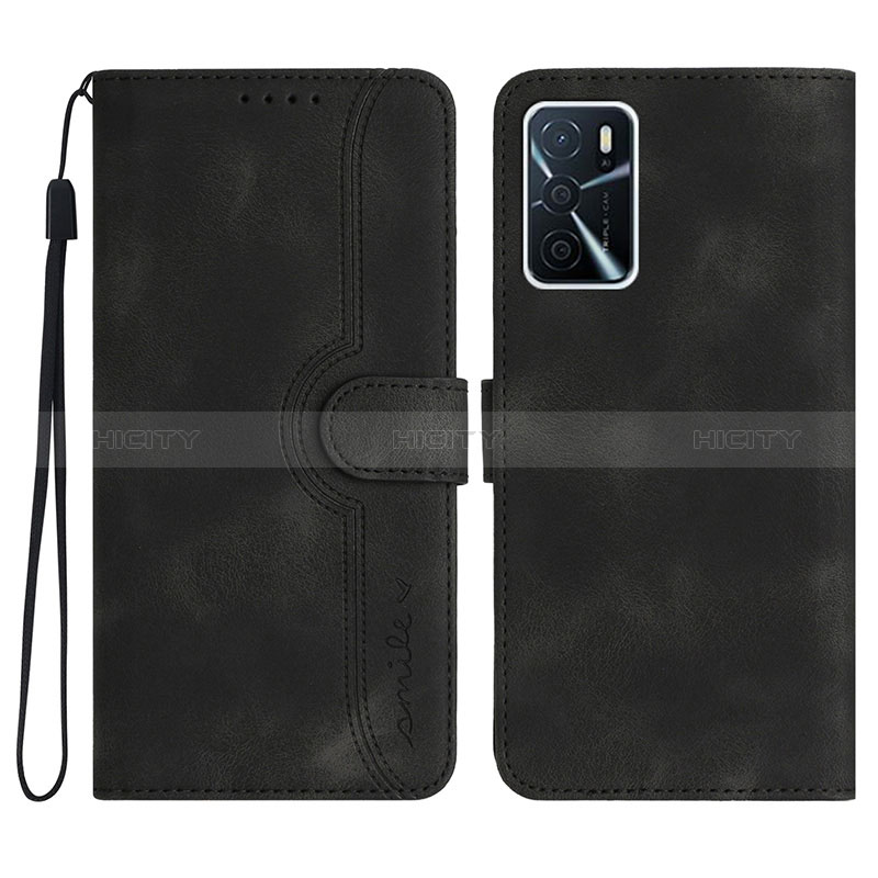 Coque Portefeuille Livre Cuir Etui Clapet YX1 pour Oppo A16 Noir Plus