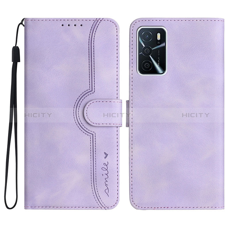 Coque Portefeuille Livre Cuir Etui Clapet YX1 pour Oppo A16s Violet Plus