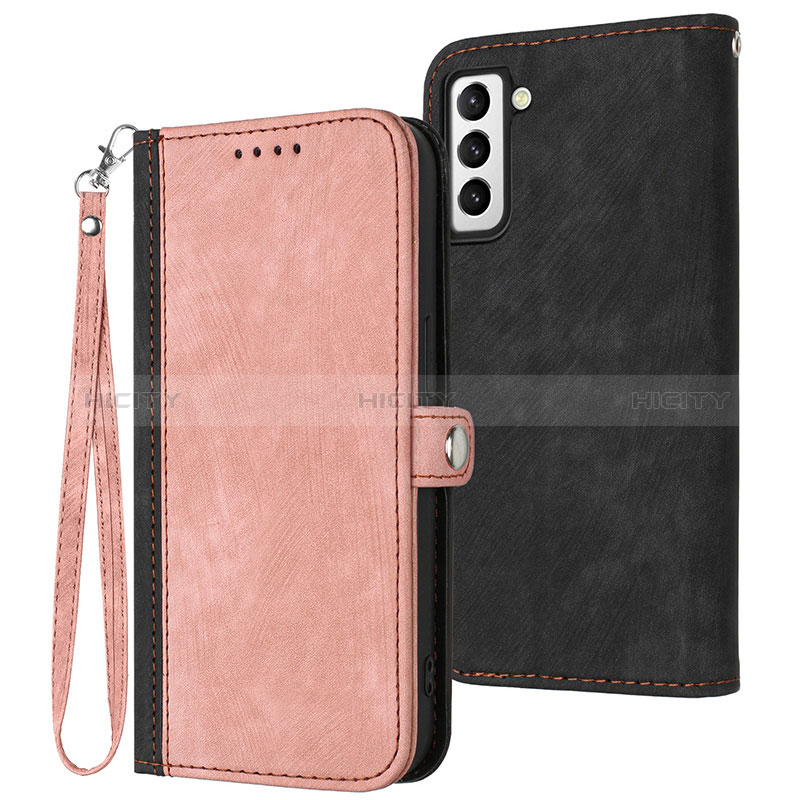 Coque Portefeuille Livre Cuir Etui Clapet YX1 pour Samsung Galaxy S21 FE 5G Or Rose Plus