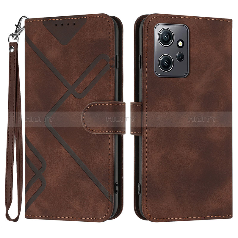 Coque Portefeuille Livre Cuir Etui Clapet YX1 pour Xiaomi Redmi Note 12 4G Marron Plus