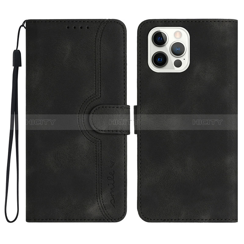 Coque Portefeuille Livre Cuir Etui Clapet YX2 pour Apple iPhone 13 Pro Max Noir Plus