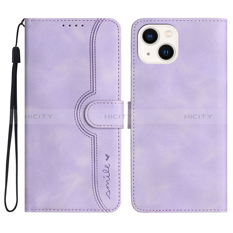 Coque Portefeuille Livre Cuir Etui Clapet YX2 pour Apple iPhone 13 Violet Clair Plus