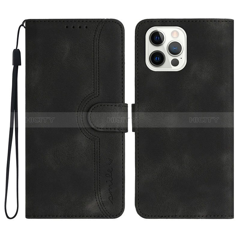 Coque Portefeuille Livre Cuir Etui Clapet YX2 pour Apple iPhone 16 Pro Max Noir Plus