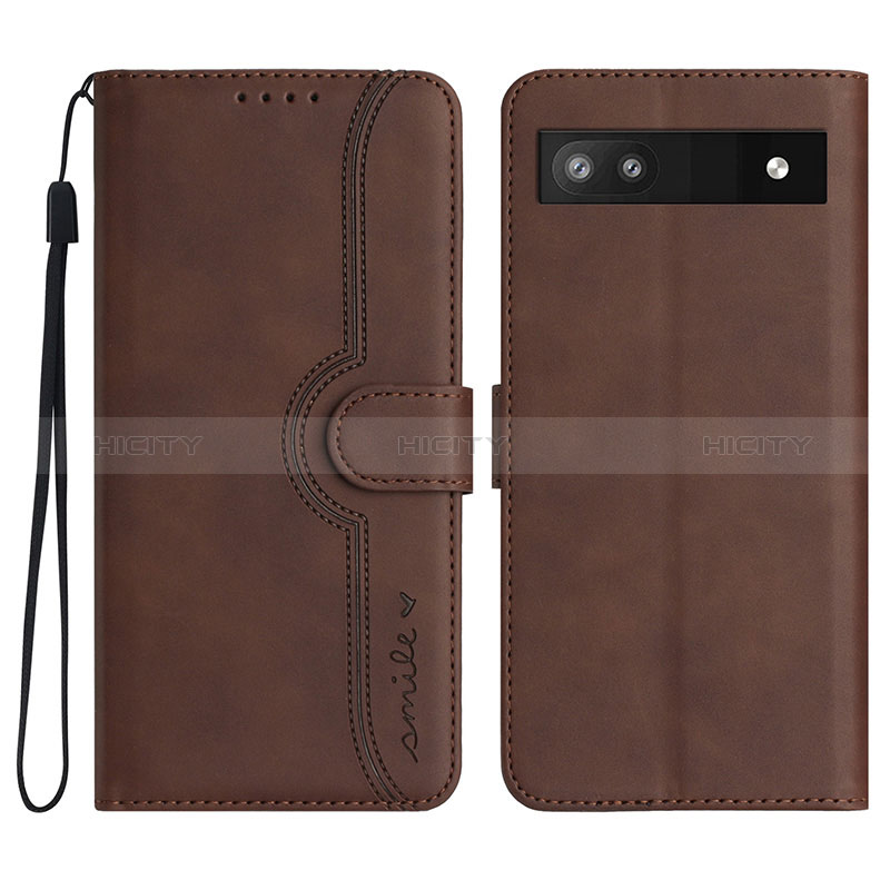 Coque Portefeuille Livre Cuir Etui Clapet YX2 pour Google Pixel 6a 5G Marron Plus