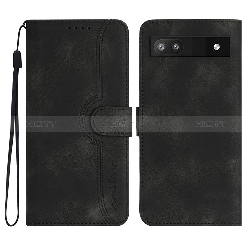 Coque Portefeuille Livre Cuir Etui Clapet YX2 pour Google Pixel 6a 5G Noir Plus