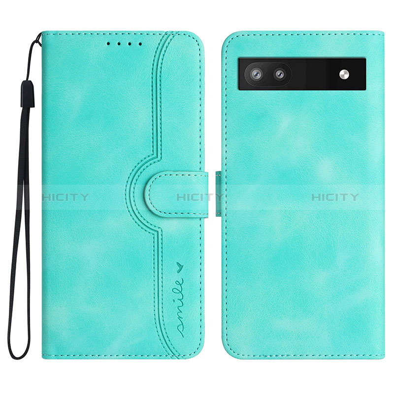 Coque Portefeuille Livre Cuir Etui Clapet YX2 pour Google Pixel 6a 5G Vert Plus