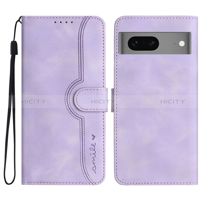 Coque Portefeuille Livre Cuir Etui Clapet YX2 pour Google Pixel 7 5G Violet Plus