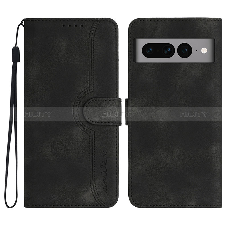 Coque Portefeuille Livre Cuir Etui Clapet YX2 pour Google Pixel 7 Pro 5G Noir Plus