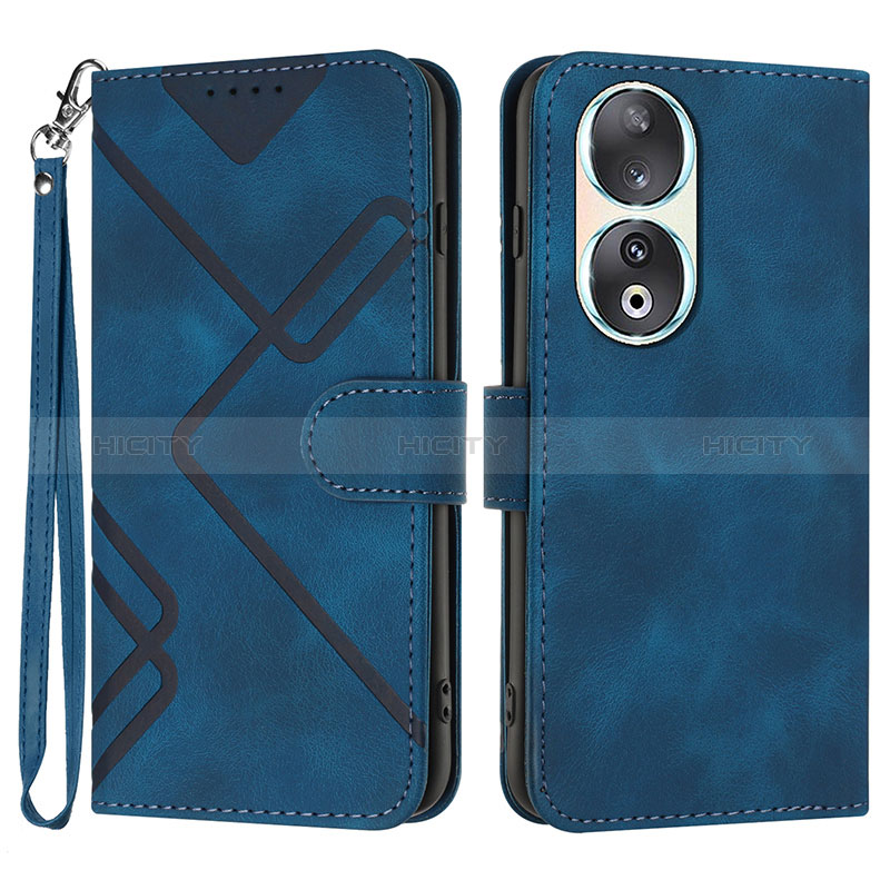 Coque Portefeuille Livre Cuir Etui Clapet YX2 pour Huawei Honor 90 5G Bleu Plus