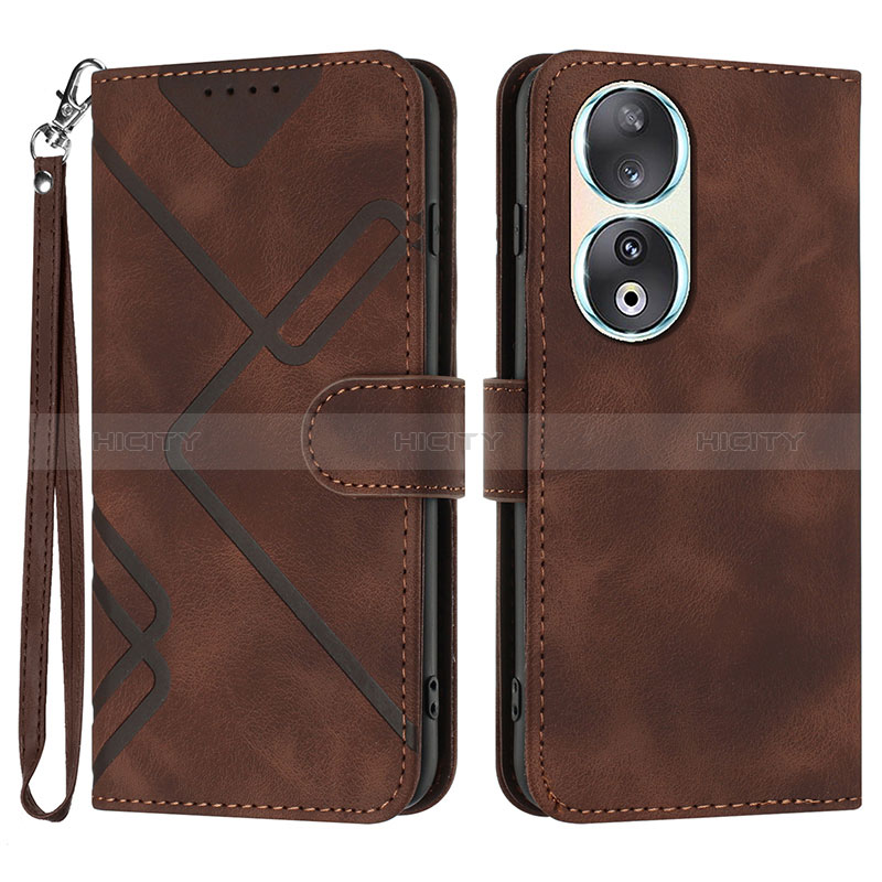 Coque Portefeuille Livre Cuir Etui Clapet YX2 pour Huawei Honor 90 5G Marron Plus