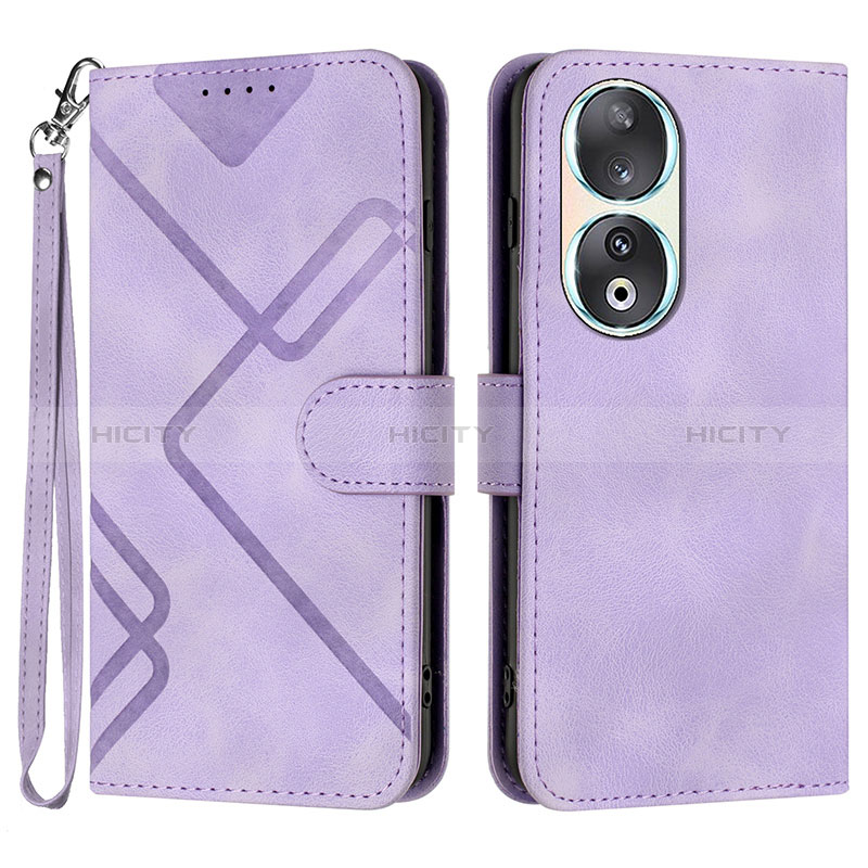 Coque Portefeuille Livre Cuir Etui Clapet YX2 pour Huawei Honor 90 5G Violet Plus