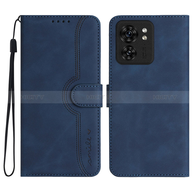 Coque Portefeuille Livre Cuir Etui Clapet YX2 pour Motorola Moto Edge (2023) 5G Bleu Plus