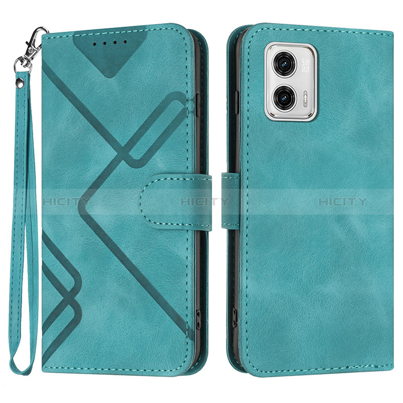 Coque Portefeuille Livre Cuir Etui Clapet YX2 pour Motorola Moto G53y 5G Vert Plus