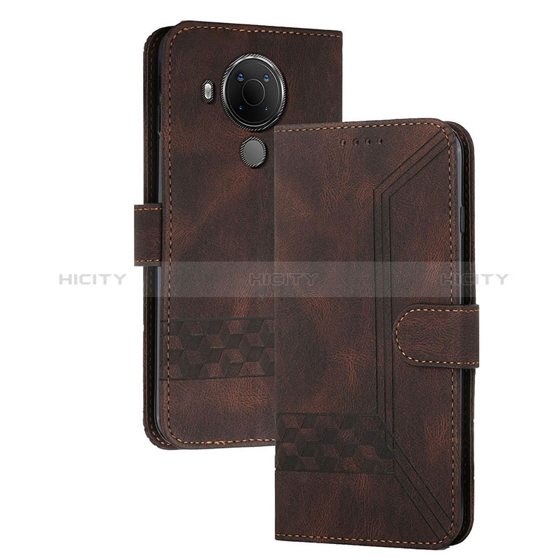 Coque Portefeuille Livre Cuir Etui Clapet YX2 pour Nokia 5.4 Marron Plus