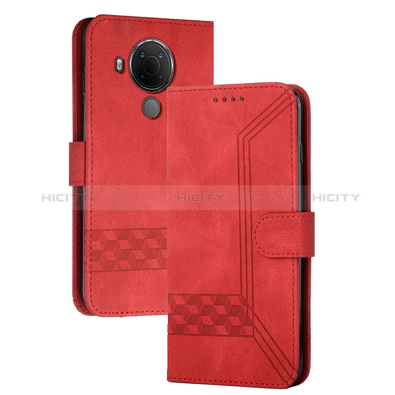 Coque Portefeuille Livre Cuir Etui Clapet YX2 pour Nokia 5.4 Rouge Plus