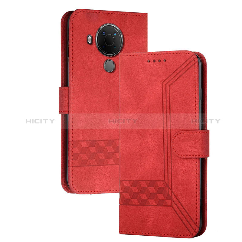 Coque Portefeuille Livre Cuir Etui Clapet YX2 pour Nokia C300 Rouge Plus