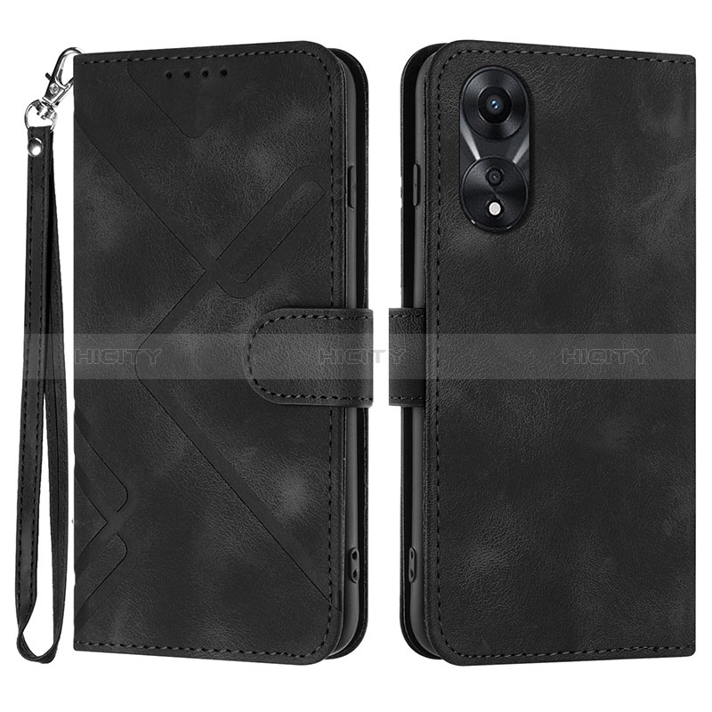 Coque Portefeuille Livre Cuir Etui Clapet YX2 pour Oppo A18 Noir Plus