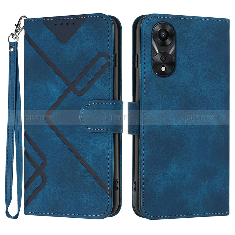 Coque Portefeuille Livre Cuir Etui Clapet YX2 pour Oppo A38 Bleu Plus