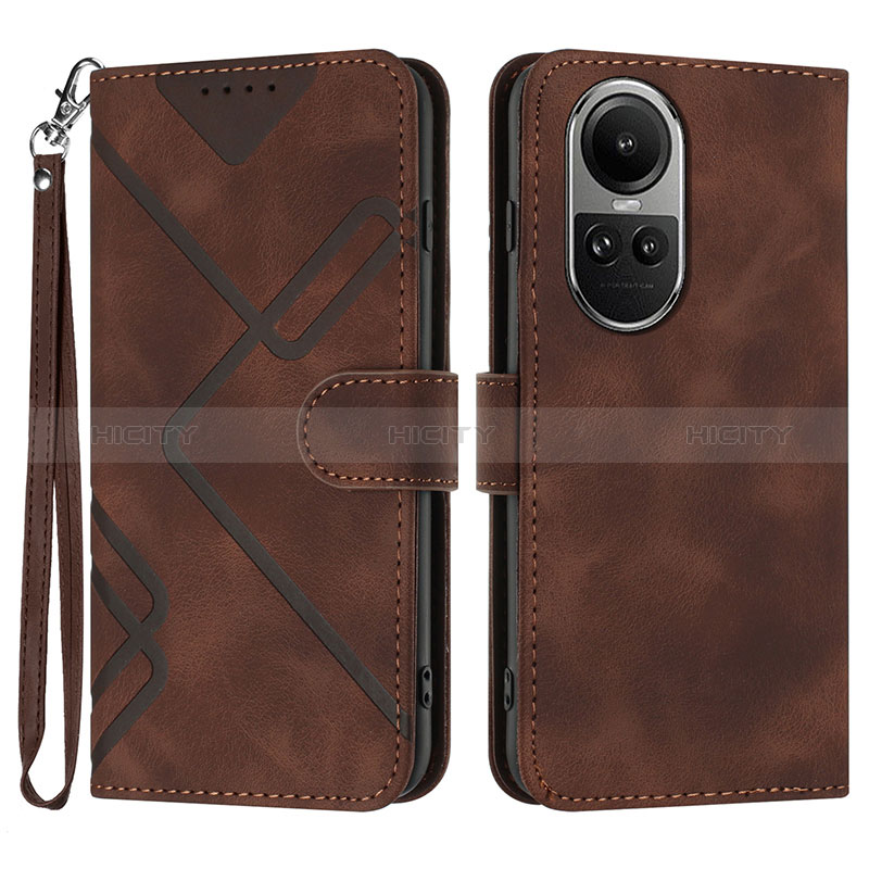 Coque Portefeuille Livre Cuir Etui Clapet YX2 pour Oppo Reno10 Pro 5G Marron Plus